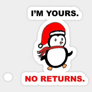 Christmas Funny Penguin Design for couples Sticker